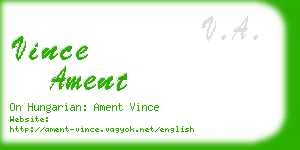 vince ament business card